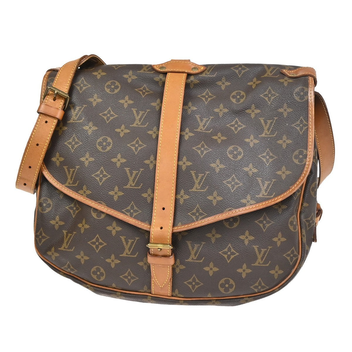 LOUIS VUITTON Saumur 35 Shoulder Bag Monogram Leather BN France M42254 79KC946