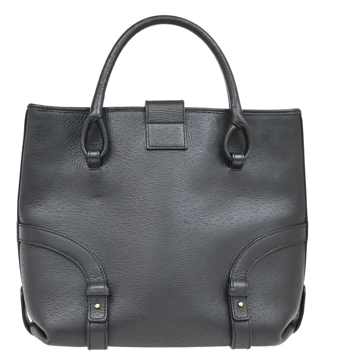 SALVATORE FERRAGAMO Gancini Shoulder Hand Bag Leather Black GHW 30DA049