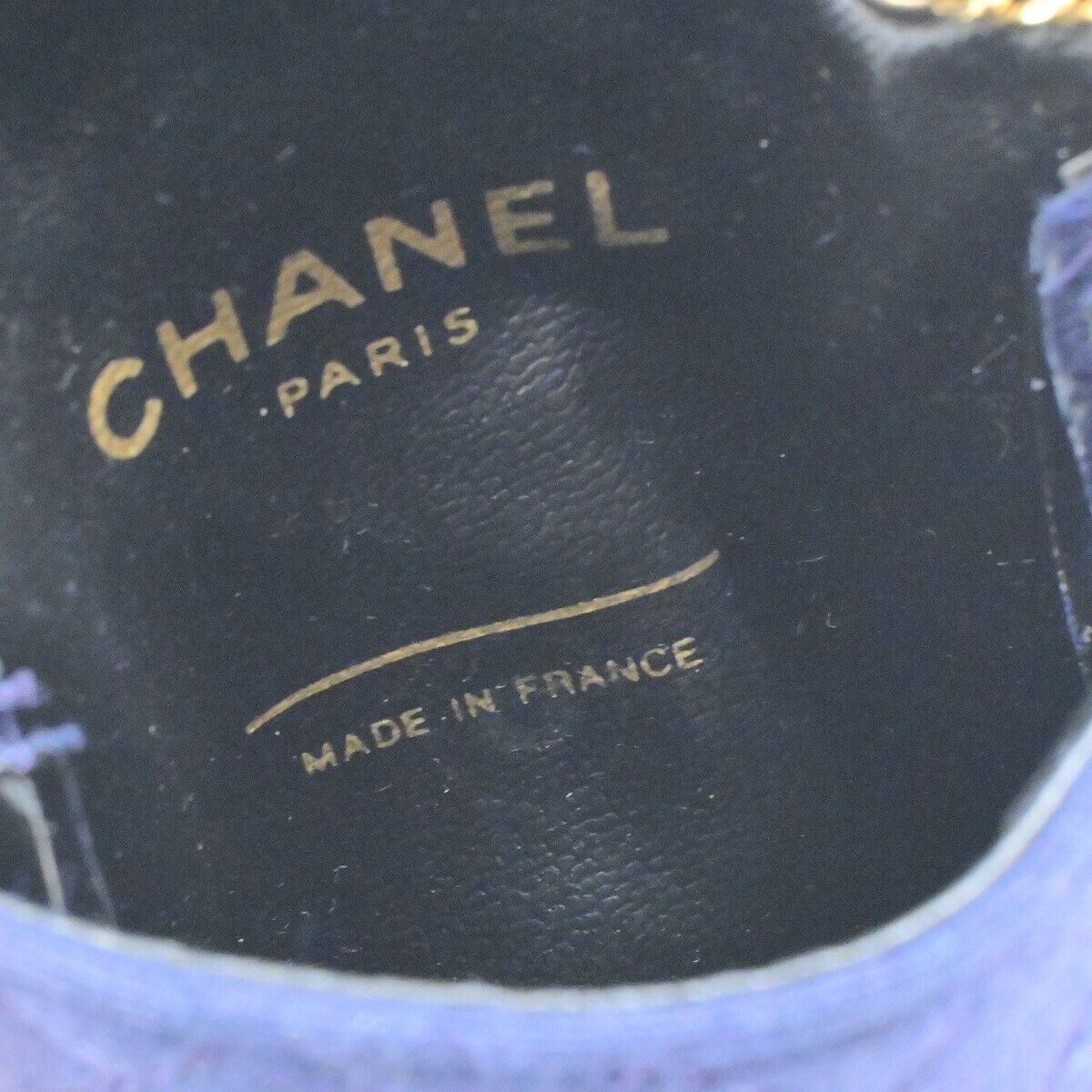 CHANEL Micro Matelasse Pouch Bag Canvas Leather Navy Blue GHW Accessory 73KA444