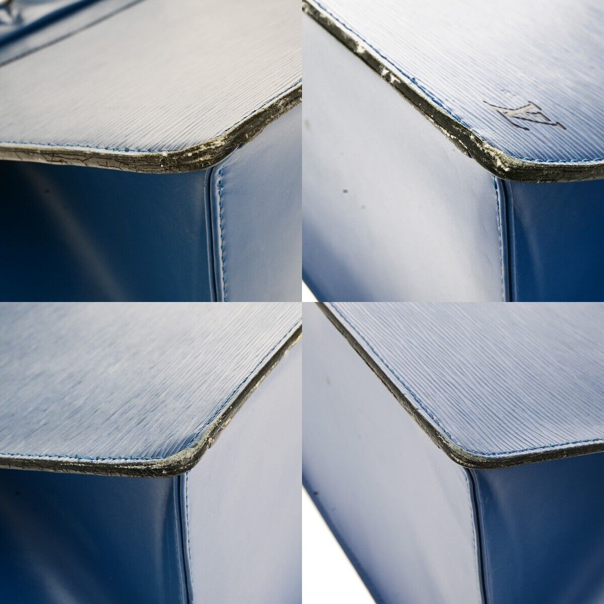 LOUIS VUITTON LV Logo Riviera Hand Bag Epi Leather Blue France M48185 64EA211