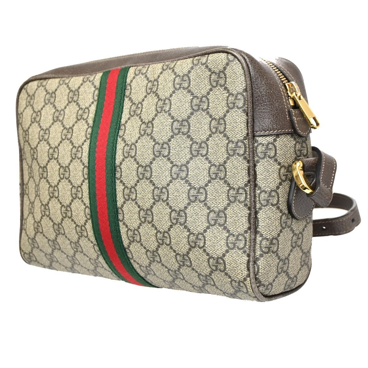 GUCCI Ophidia GG Pattern Crossbody Shoulder Bag Supreme Leather Brown 73KC244