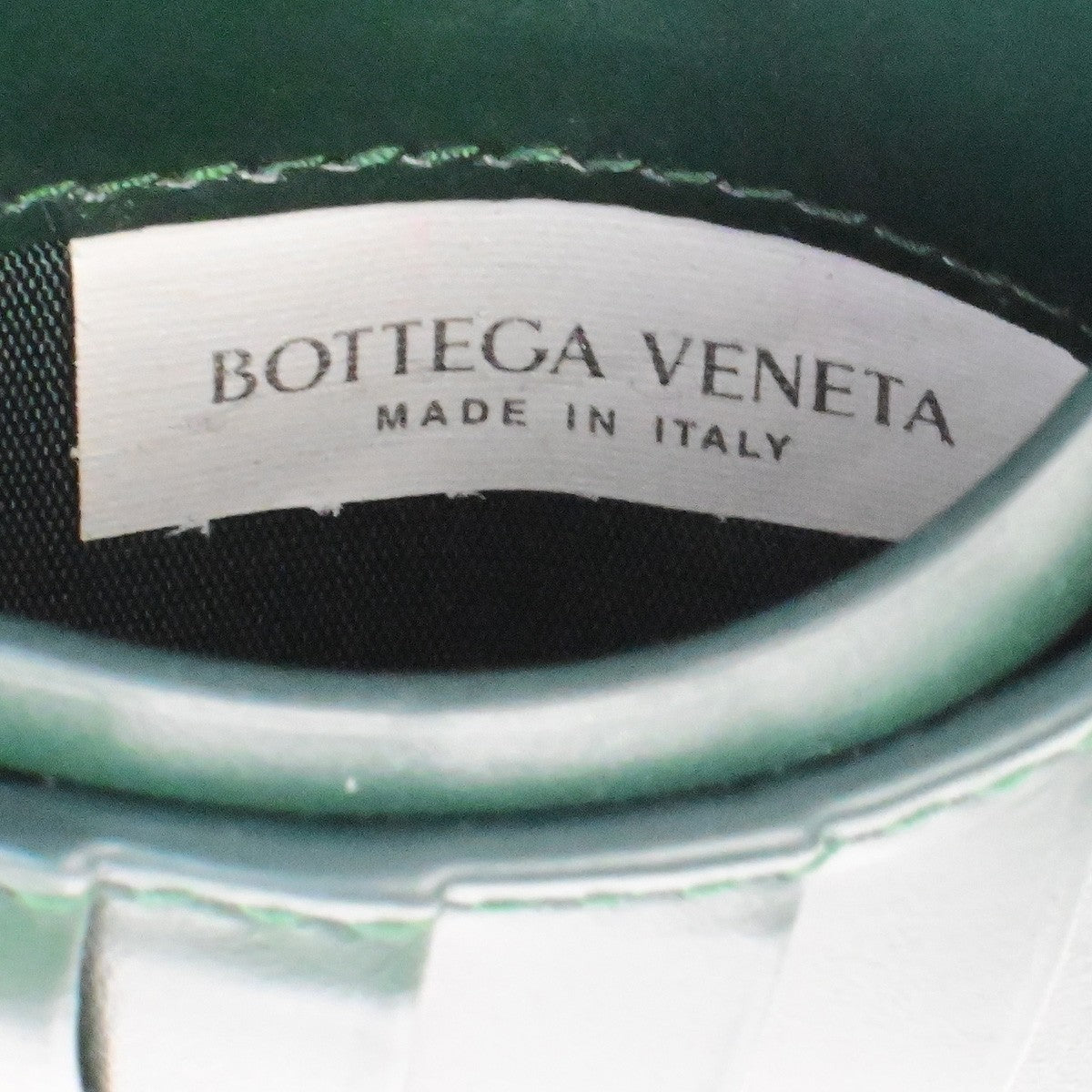 BOTTEGA VENETA Logo Cassette Bifold Wallet Purse Leather Green Italy 32RL091