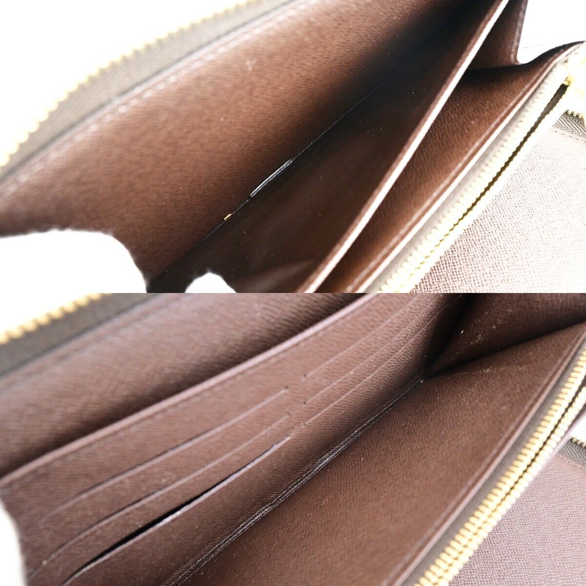 LOUIS VUITTON Zippy Organizer Long Wallet Damier Leather Brown N60003 84EC946
