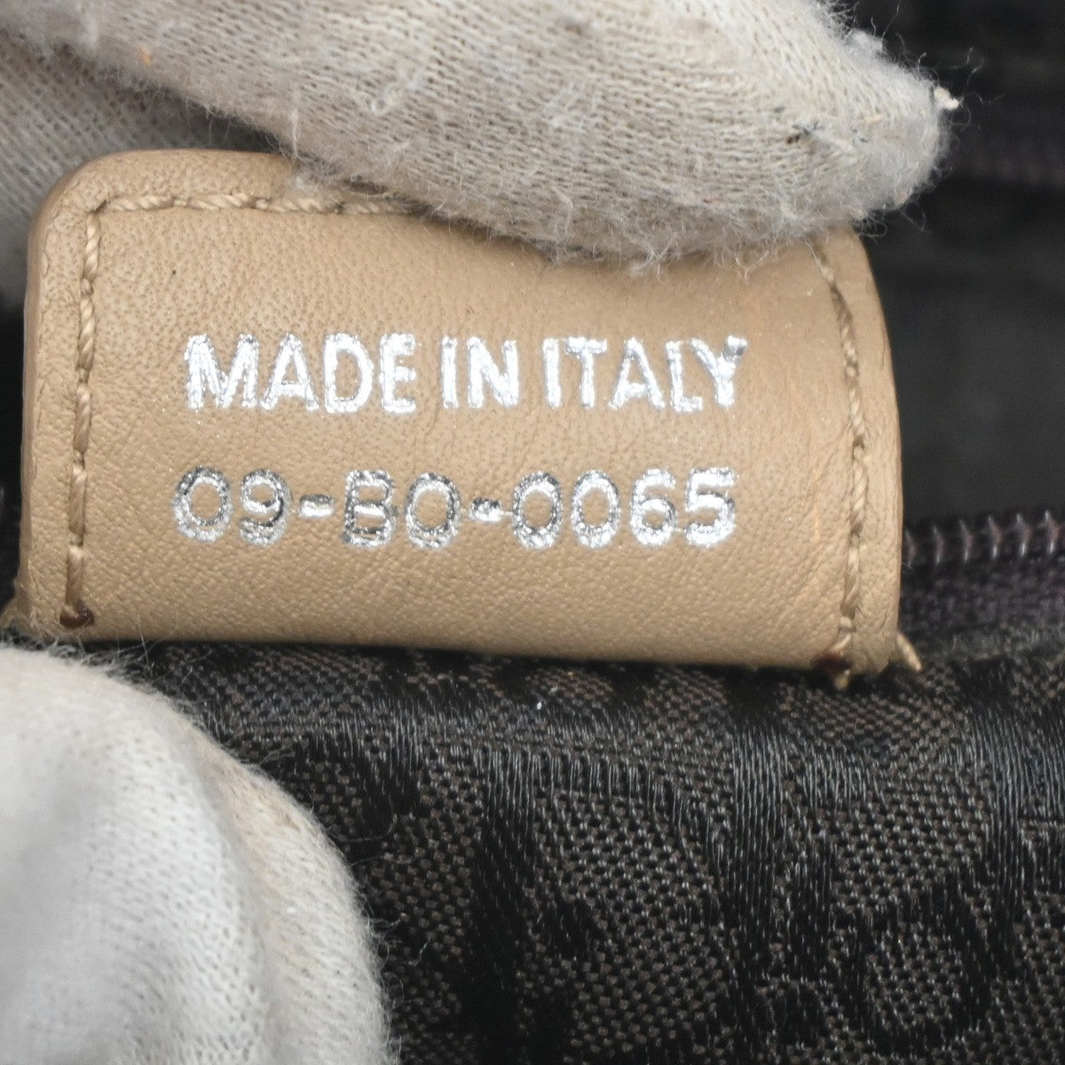 CHRISTIAN DIOR Logo Cannage Shoulder Hand Bag Leather Beige SHW Italy 12MA436