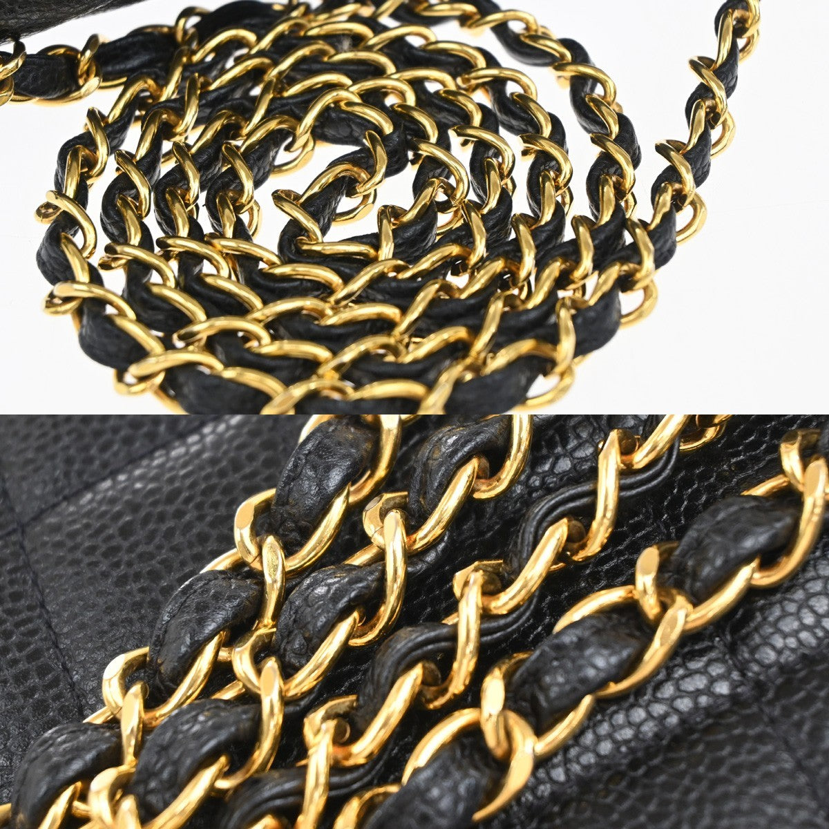 CHANEL CC Diana 25 Chain Shoulder Bag Calfskin Leather Black Vintage 282RF866