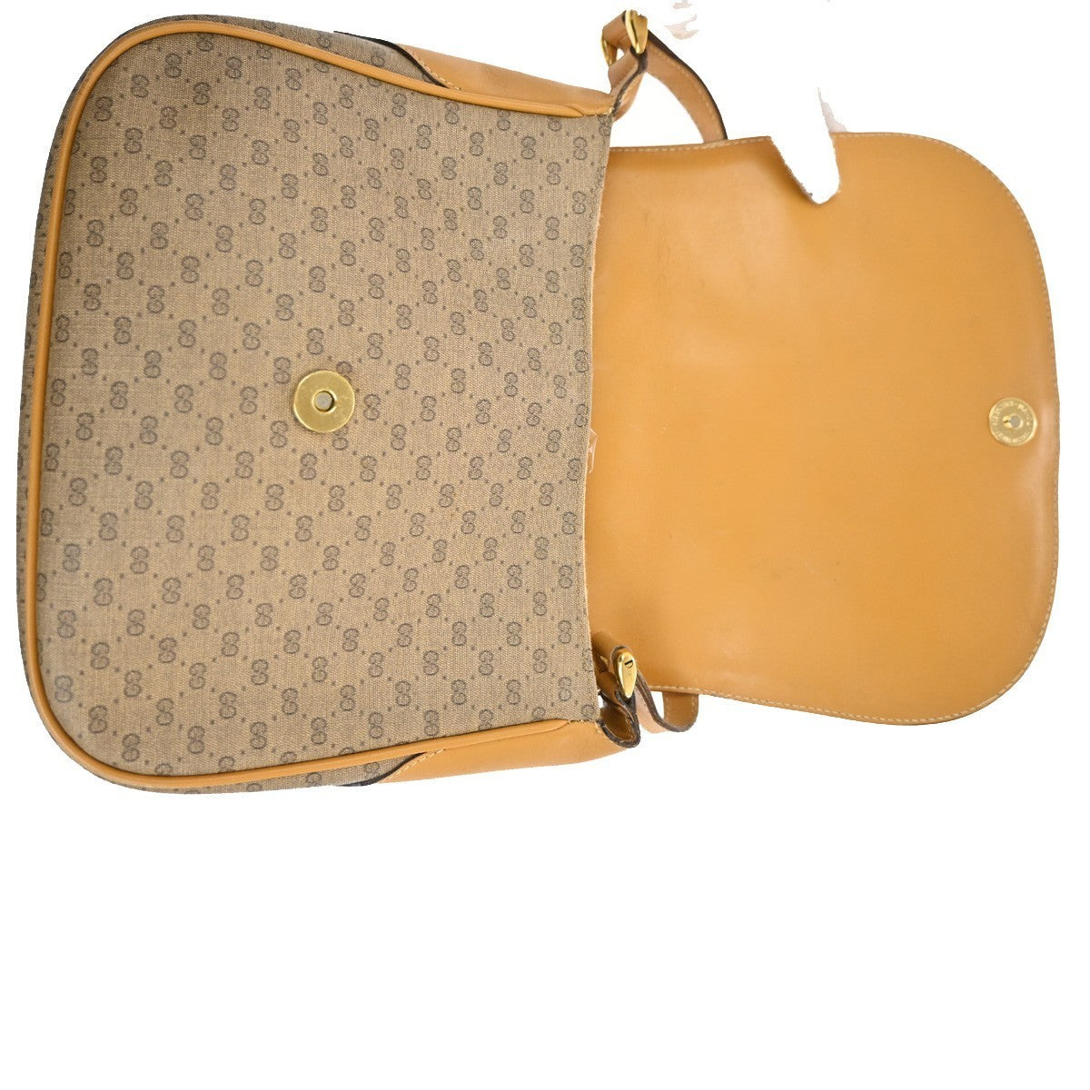 GUCCI Micro GG Pattern Shoulder Bag PVC Leather Brown Italy GHW 63TA478