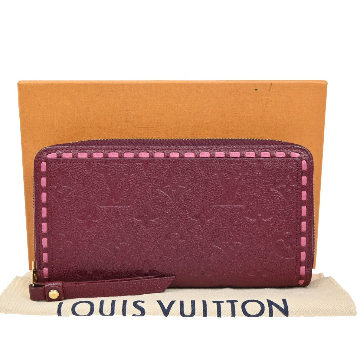 LOUIS VUITTON Zippy Wallet Long Wallet Monogram Empreinte Raisin M64803 73KB340