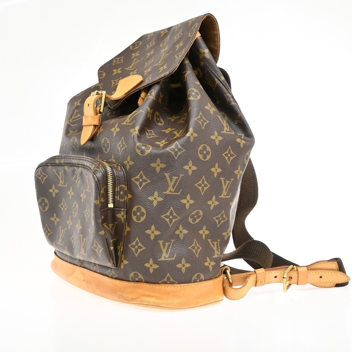 LOUIS VUITTON Montsouris GM Backpack Bag Monogram Leather Brown M51135 99PA036