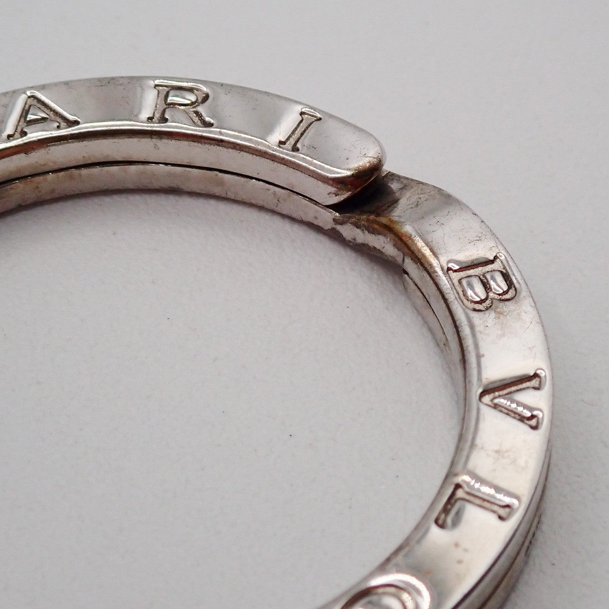 BVLGARI Logo Key Ring Silver Ag 925 Accessory Italy 02EG277