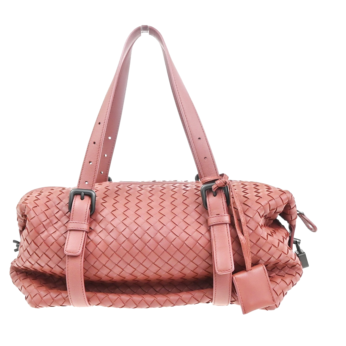 BOTTEGA VENETA Intrecciato Montaigne Shoulder Handbag Leather Pink Italy 53RL748