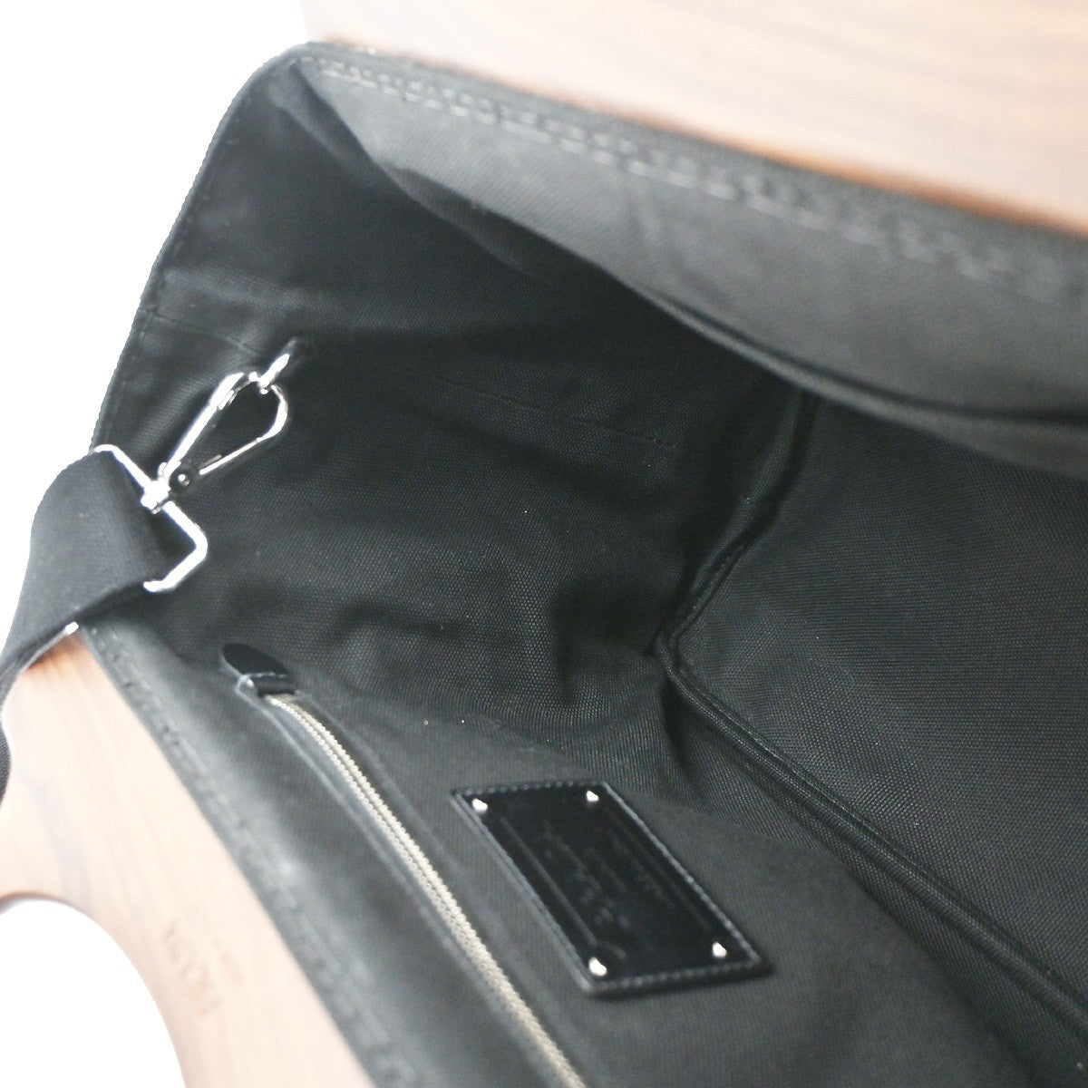 PRADA Milano Logo CANAPA 2Way Tote Hand Bag Canvas Wood Black Italy 50RL769