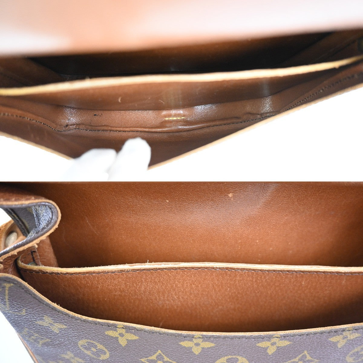 LOUIS VUITTON Cartouchiere GM Shoulder Bag Monogram Leather Brown M51252 34KC583