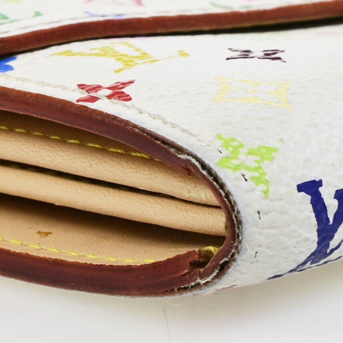 LOUIS VUITTON Long Bifold Wallet Portefeuille Sara multi White M93532 61KA458