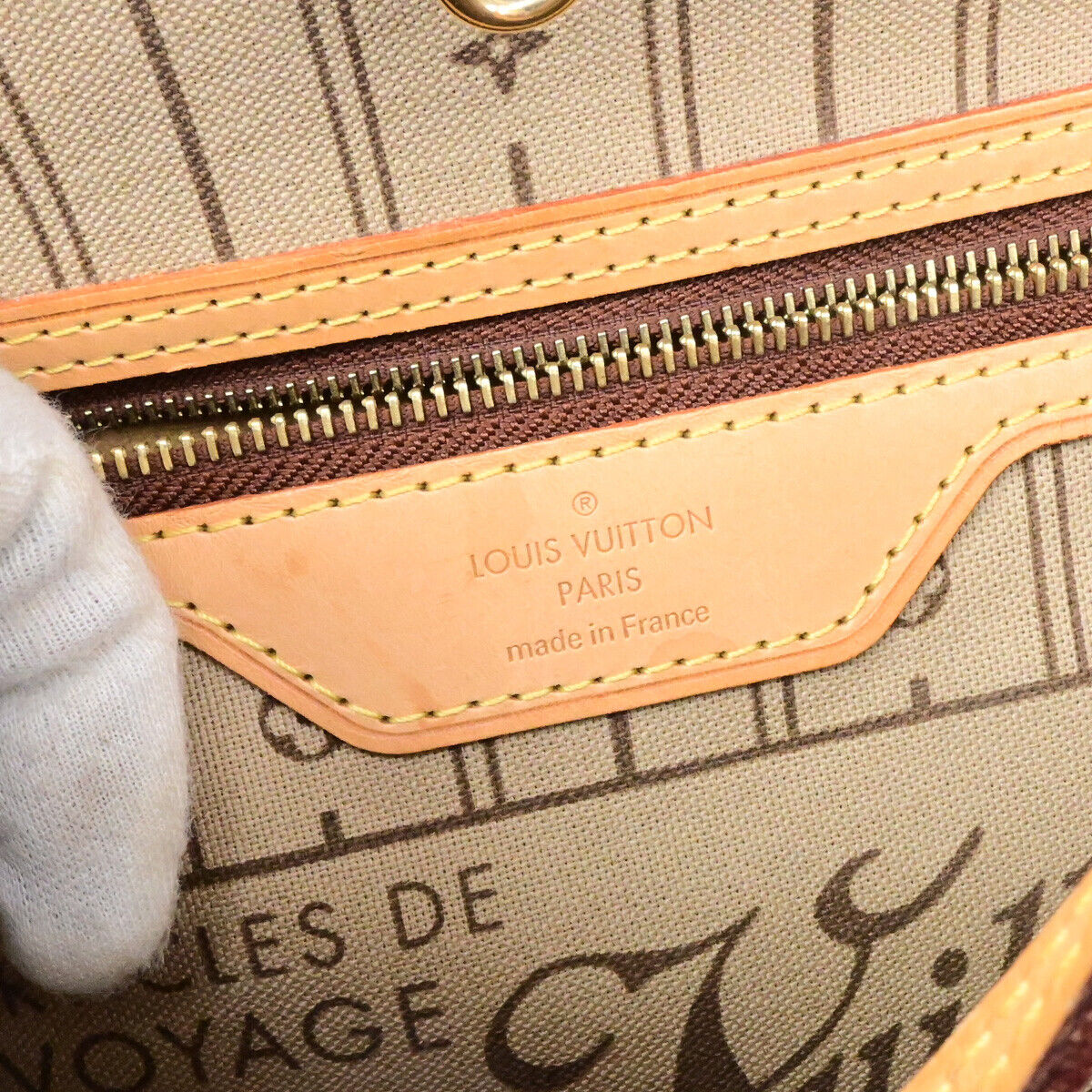 LOUIS VUITTON Neverfull PM Shoulder Tote Bag Monogram Leather BN M40155 55YG761