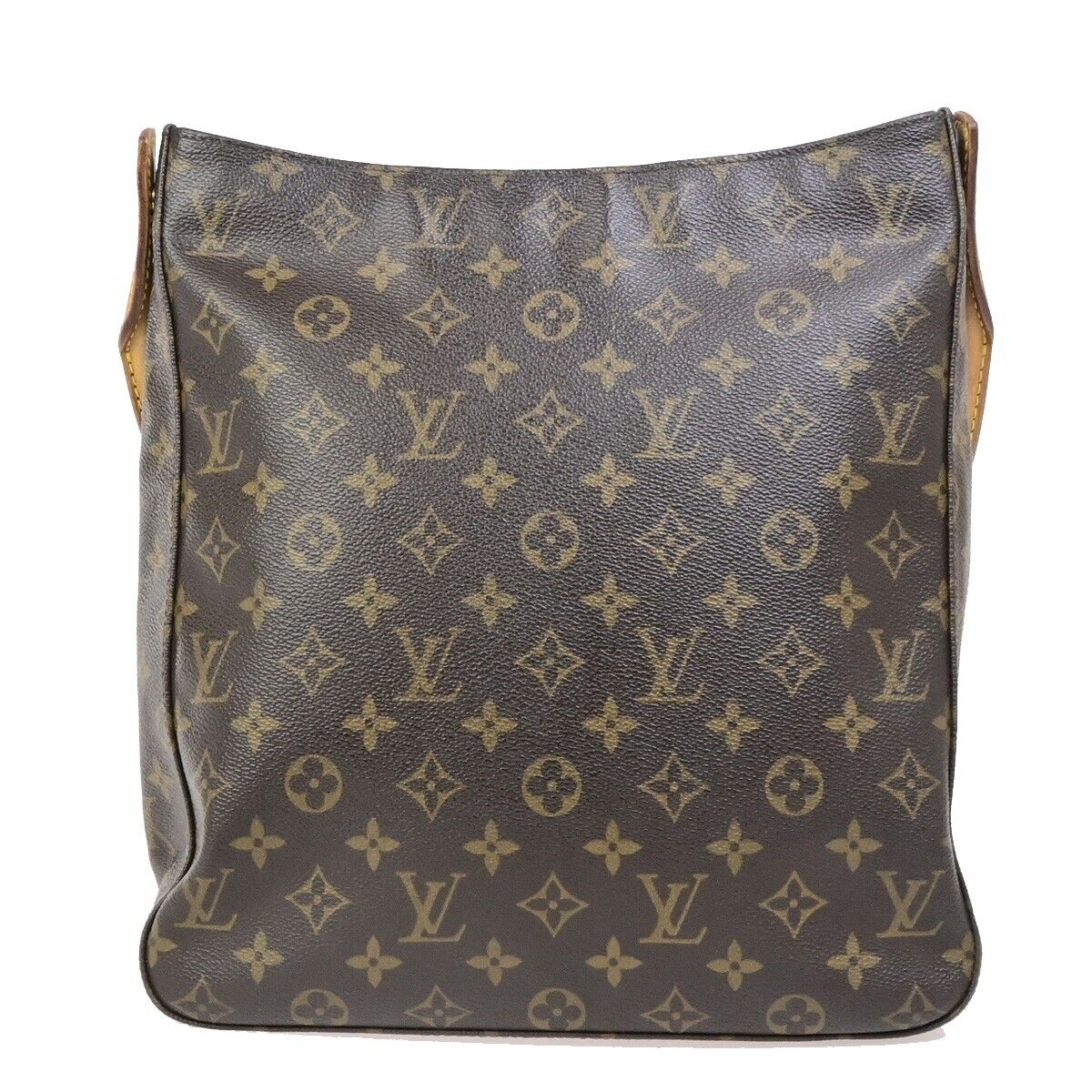 LOUIS VUITTON Logo Looping GM Shoulder Bag Monogram Leather Brown M51145 80ED311