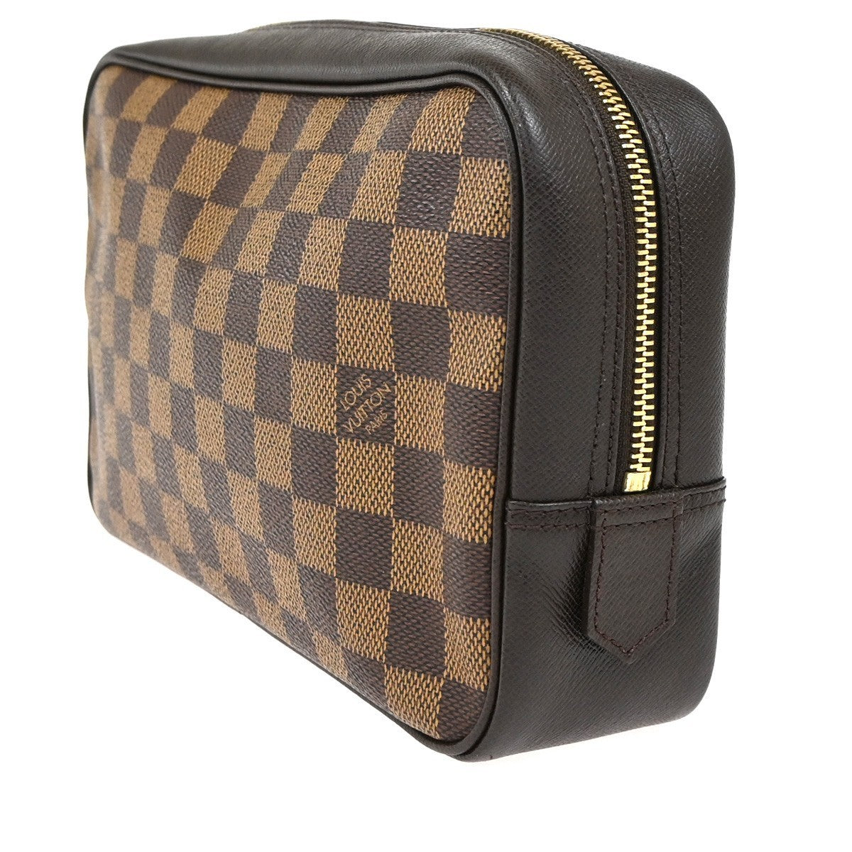 LOUIS VUITTON Trousse Toilette Clutch Hand Bag Damier Ebene Brown N47623 31YJ078