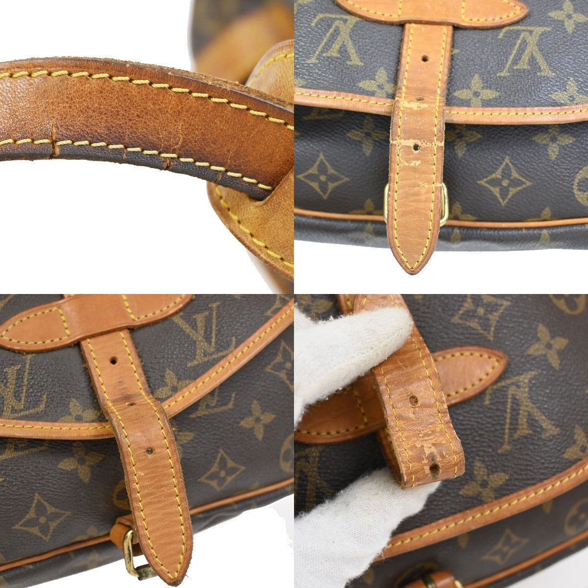 LOUIS VUITTON Logo Saumur 30 Shoulder Bag Monogram Leather BN M42256 30CA903