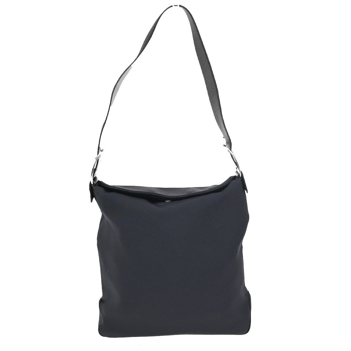 SALVATORE FERRAGAMO Logo Vara Tote Shoulder Bag Nylon Leather Black 67ZA239