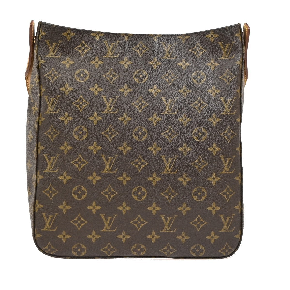 LOUIS VUITTON Logo Looping GM Shoulder Bag Monogram Leather Brown M51145 13PA045