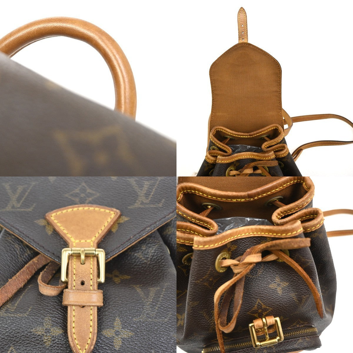 LOUIS VUITTON Mini Montsouris Backpack Bag Monogram Leather Brown M51137 96MA061