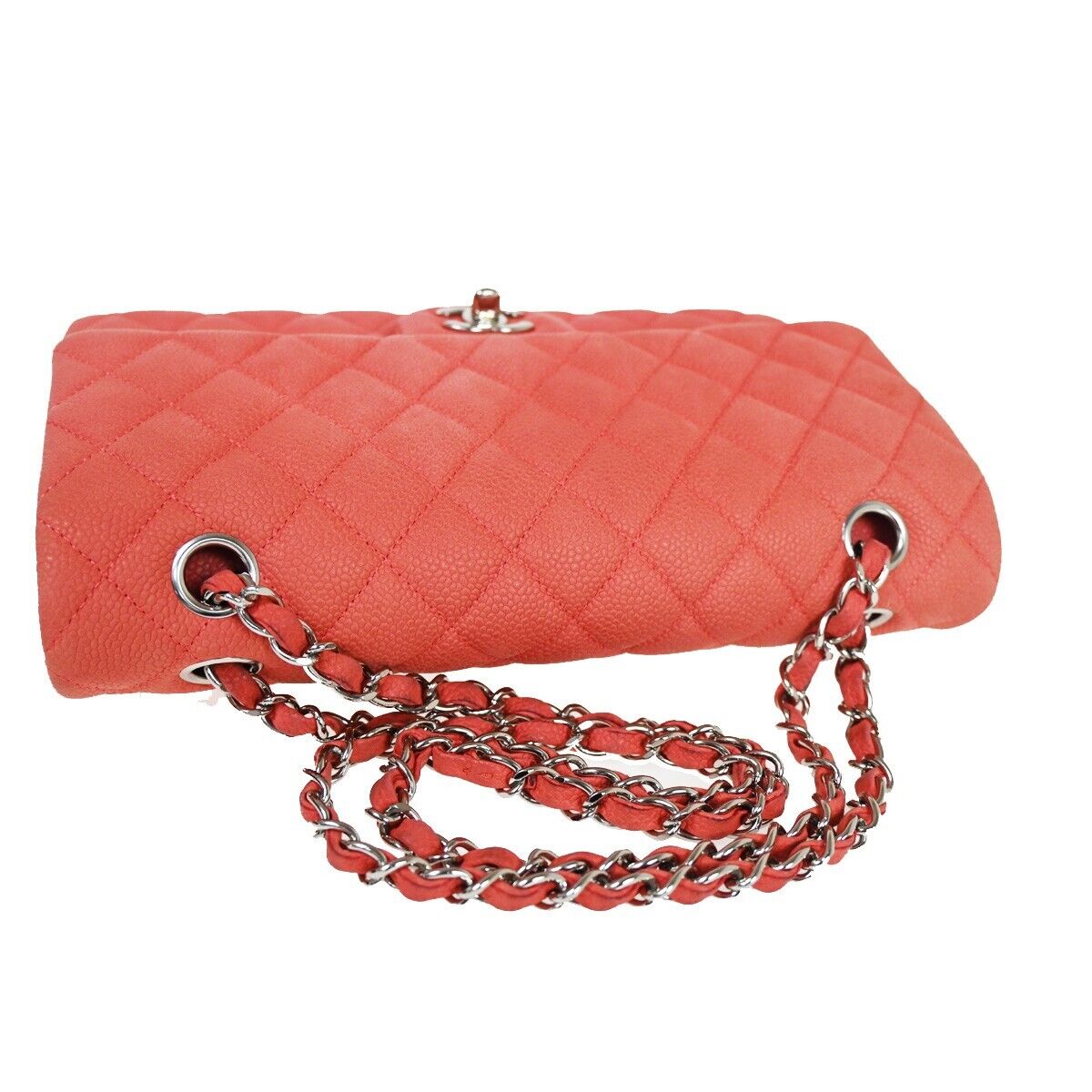 CHANEL CC Matelasse 25 Double Flap Chain Shoulder Bag Caviar Leather PK 227RH636