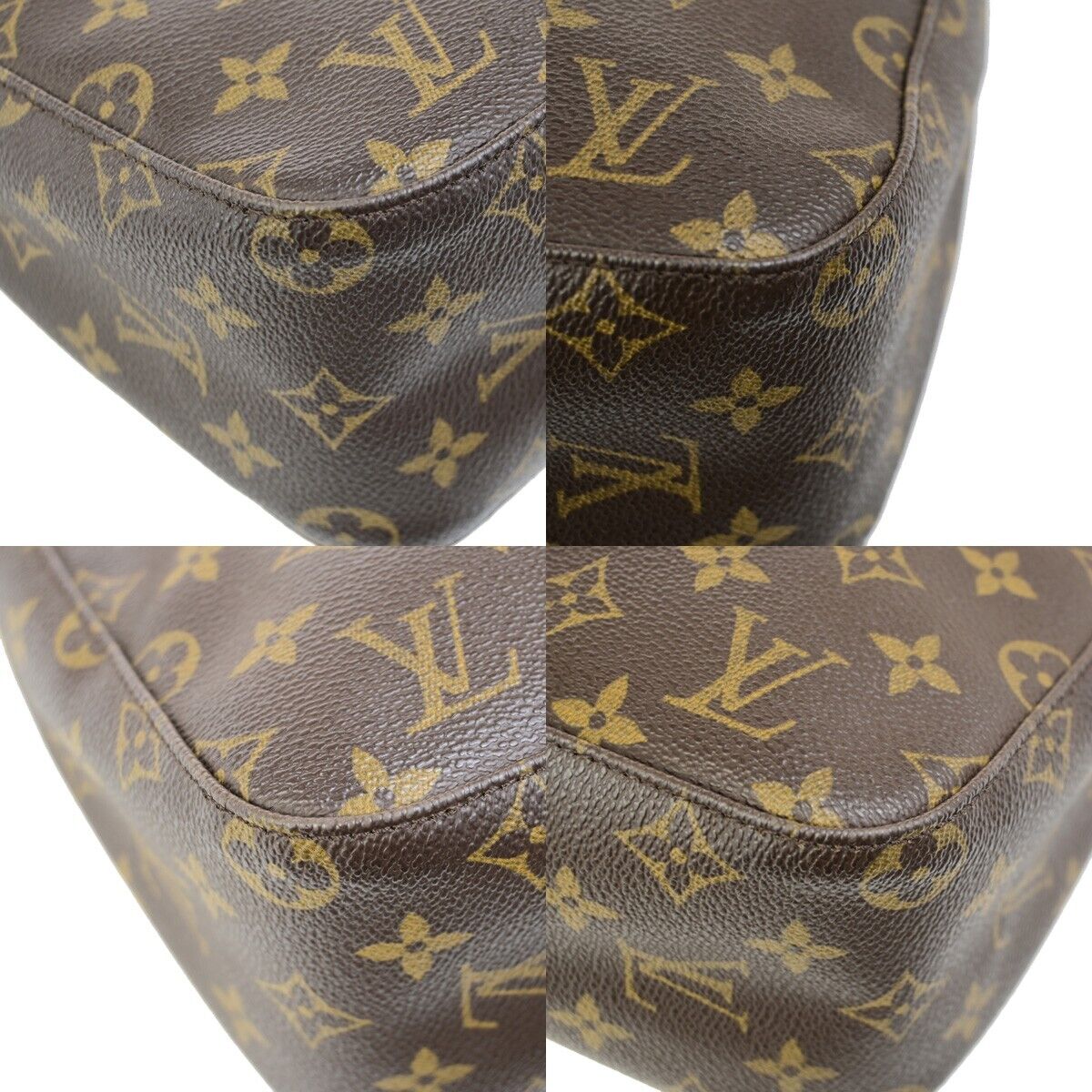 LOUIS VUITTON Looping MM Shoulder Bag Monogram Leather Brown M51146 75FB266