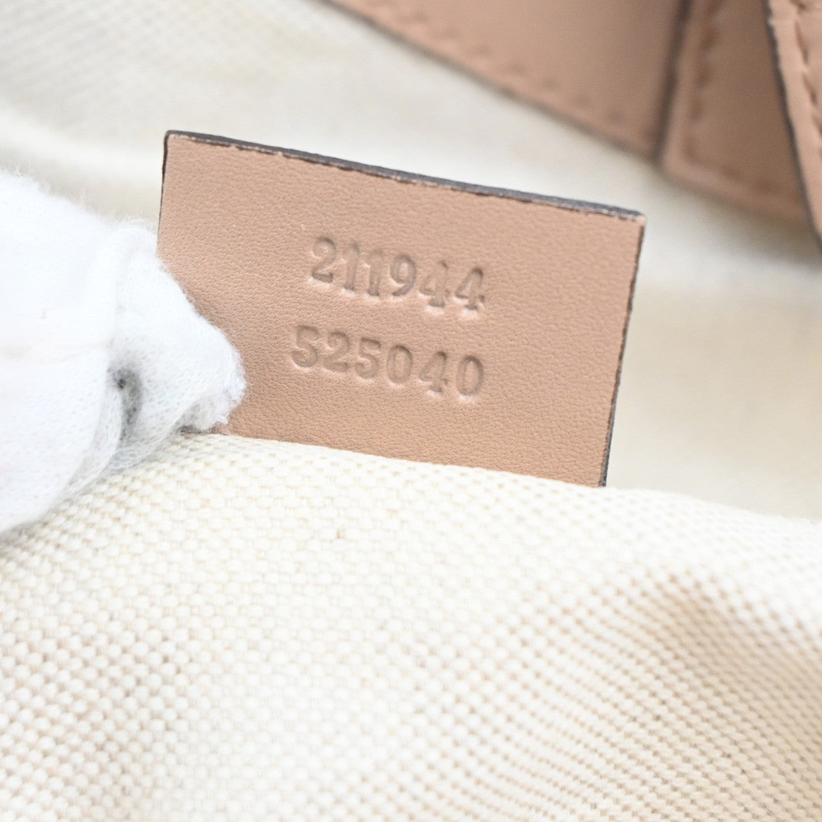 GUCCI GG Logo Diamante Sukey Shoulder Hand Bag Canvas Leather Beige Pink 74KC440
