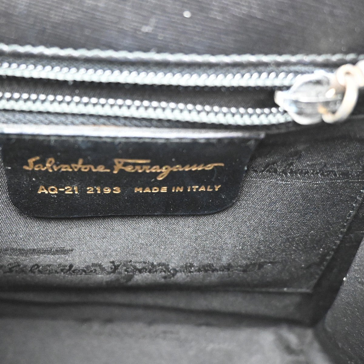 SALVATORE FERRAGAMO Gancini Mini 2Way Shoulder Hand Bag Leather Black 71RL552