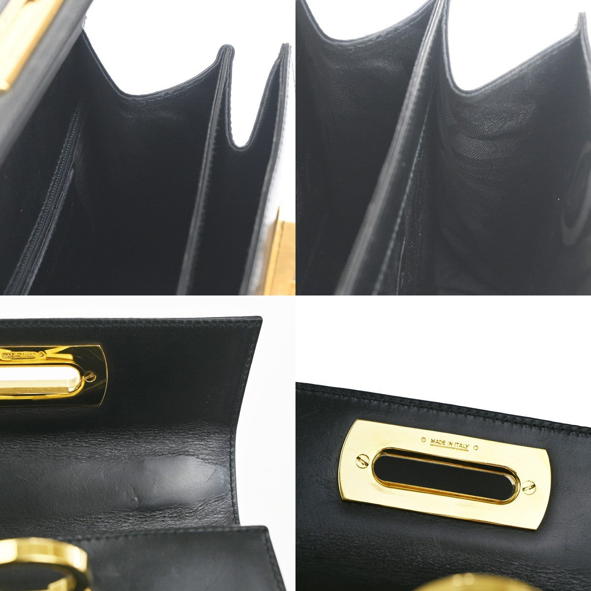 SALVATORE FERRAGAMO Gancini Mini Hand Bag Leather Black 65TA484