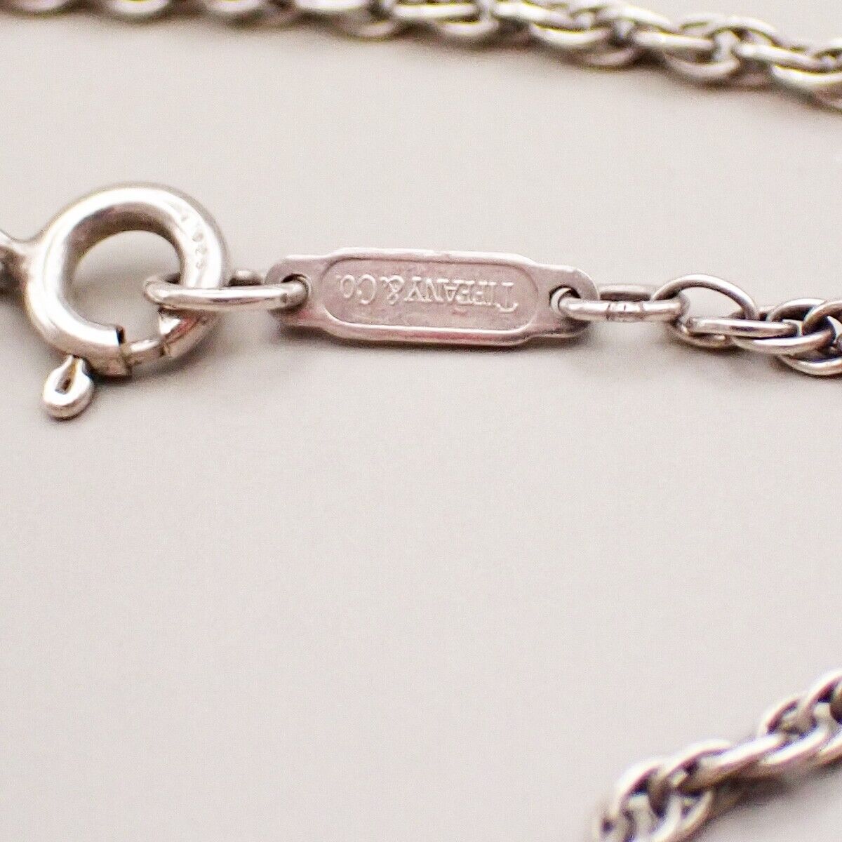 TIFFANY & CO. Open Heart 22mm Chain Necklace Ag 925 Elsa Peretti Silver 02YG729