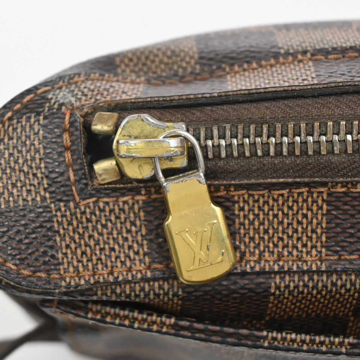LOUIS VUITTON Geronimos Bum Body Bag Damier Leather Brown Spain N51994 71ZA286