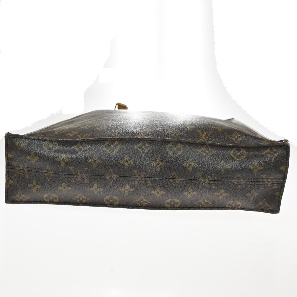 LOUIS VUITTON Logo Sac Plat Hand Tote Bag Monogram Leather Brown M51140 66CA931