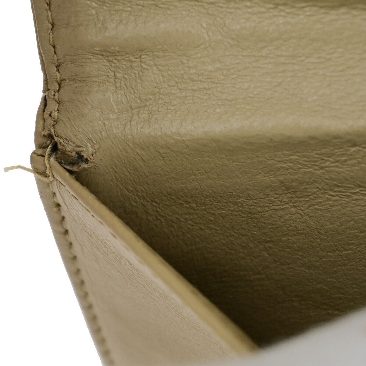 CHANEL CC Logo Matelasse Mini Pouch Wallet Coin Case Leather Beige Gold 66FA692