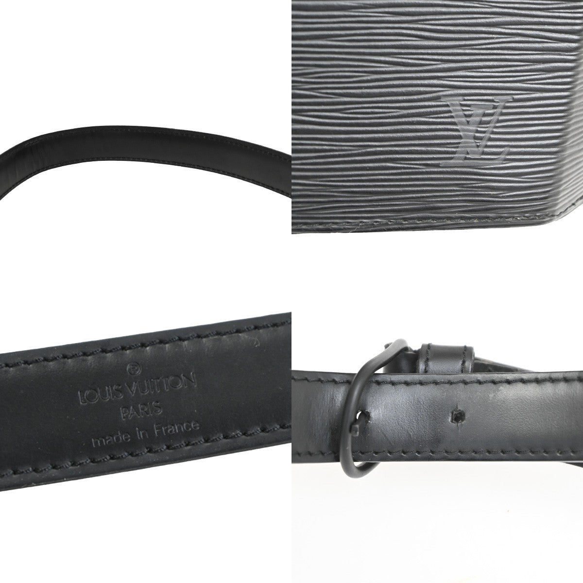 LOUIS VUITTON LV Sac Seau Shoulder Bag Epi Leather Black M80161 34TA498