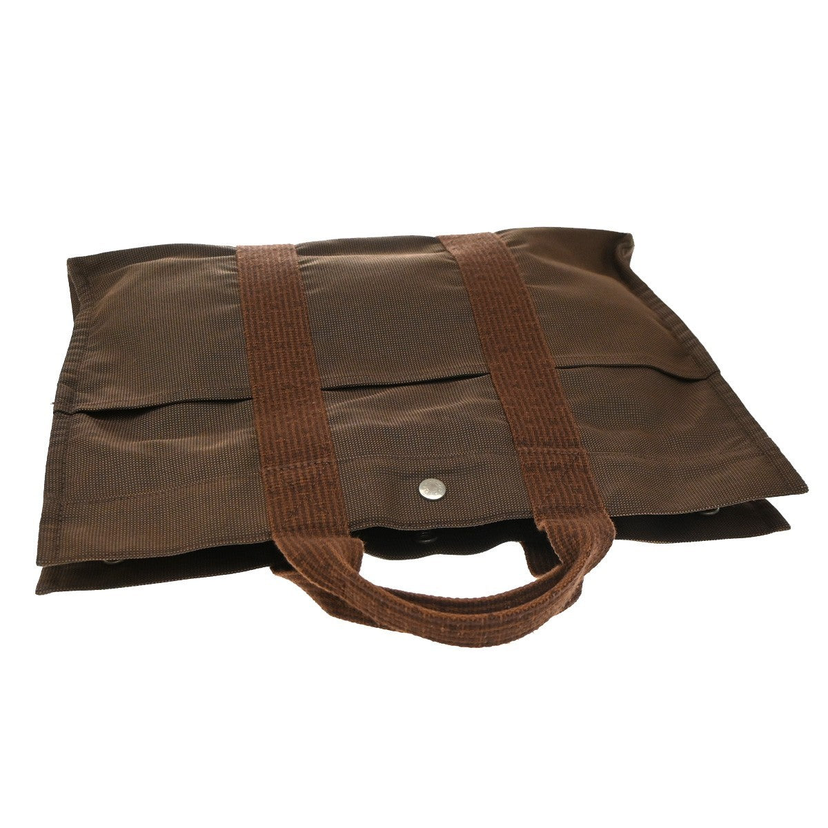 HERMES Her Line Tote MM Hand Tote Bag Canvas Brown France 61EG404