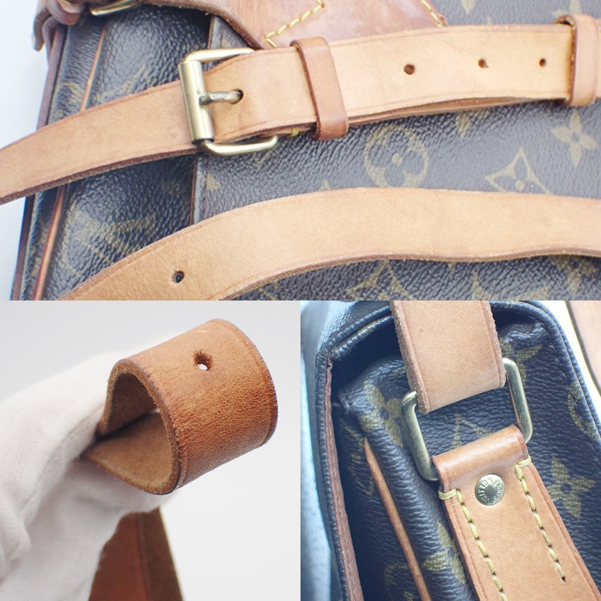 LOUIS VUITTON Cartouchiere GM Shoulder Bag Monogram Leather Brown M51252 32KC955