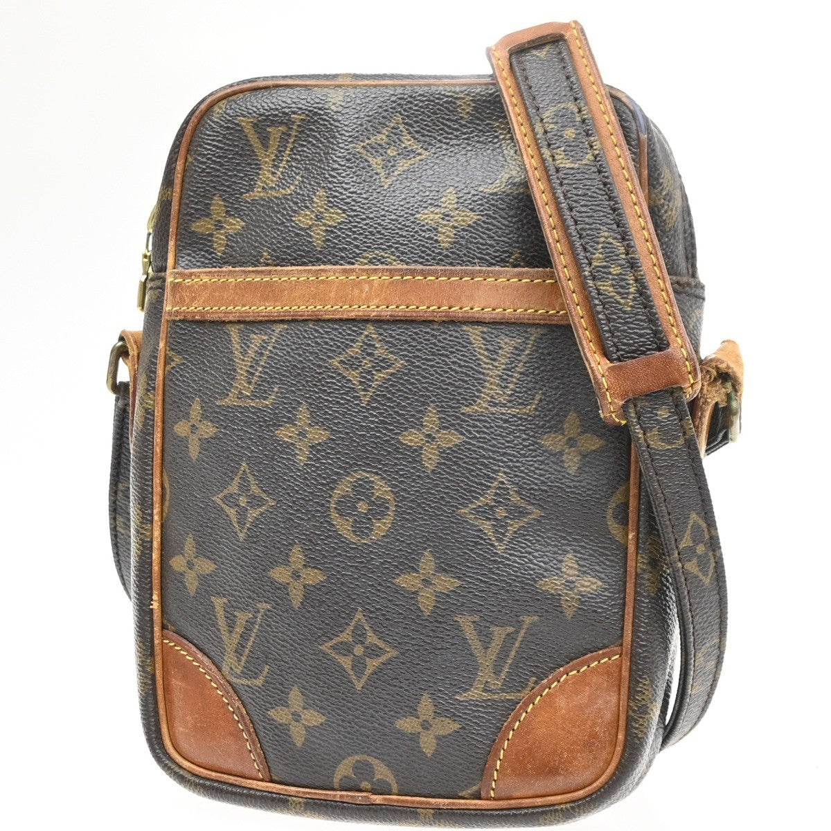 LOUIS VUITTON Danube Shoulder Bag Monogram Leather Brown France M45266 66MA536
