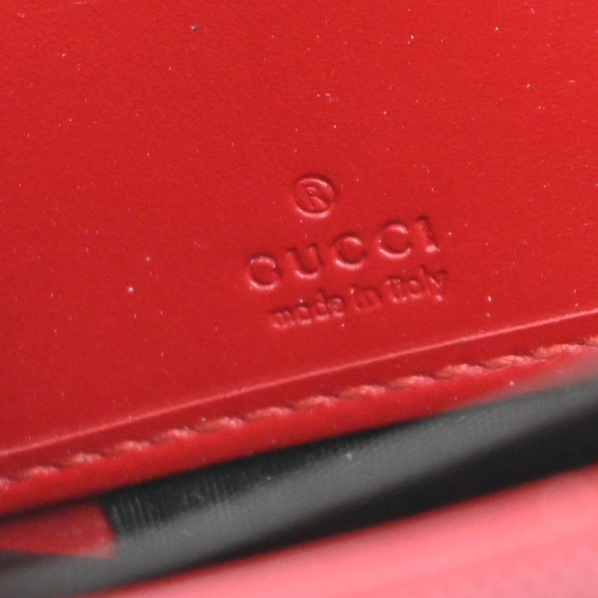 GUCCI Logo Guccissima GG Pattern Long Zipper Around Wallet Leather Red 35EG388