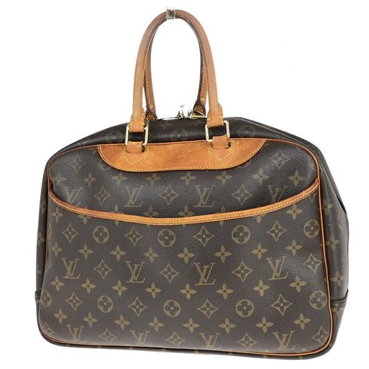 LOUIS VUITTON LV Logo Deauville Hand Bag Monogram Leather Brown M47270 61EC991
