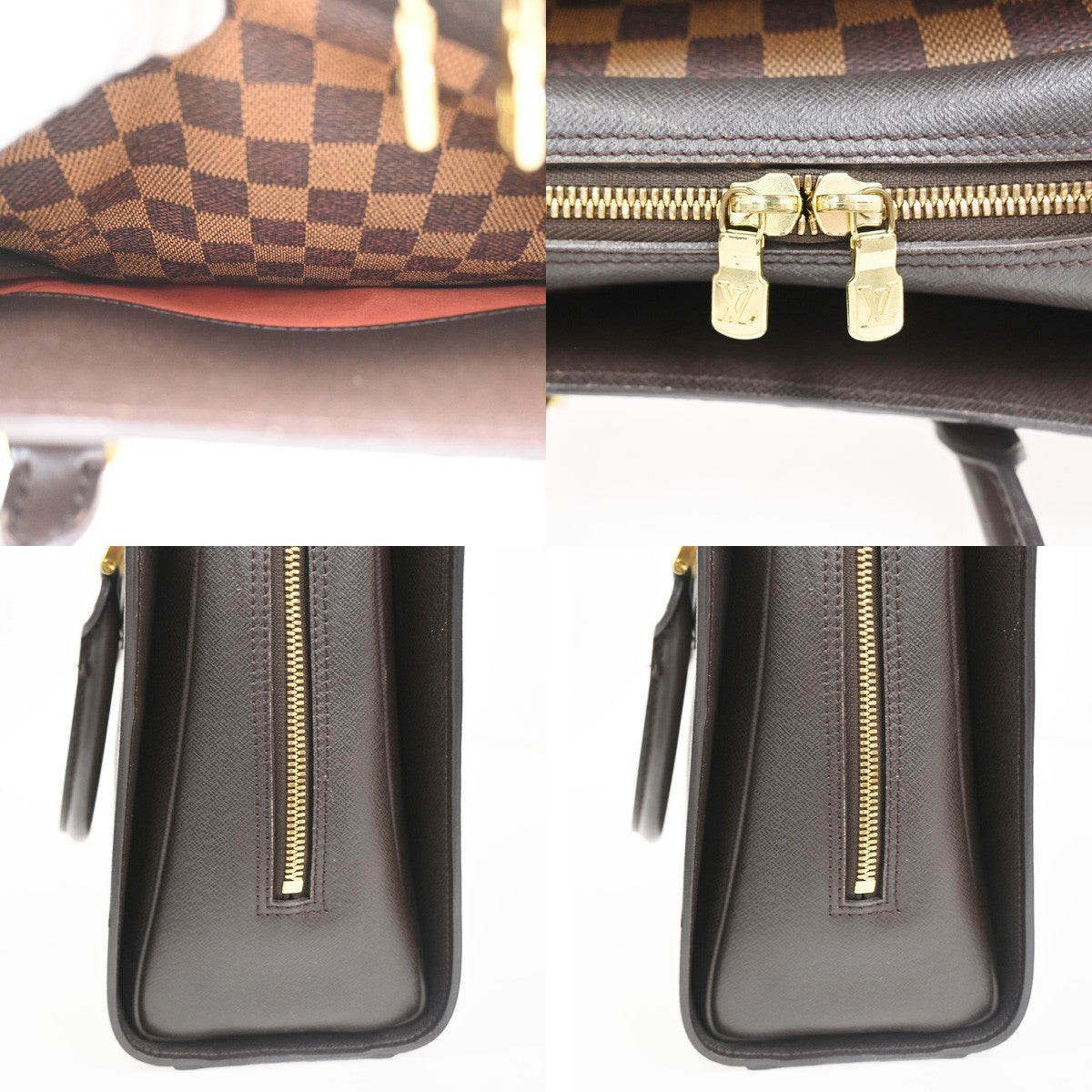 LOUIS VUITTON Triana Hand Bag Damier Ebene Leather Brown France N51155 18CA816