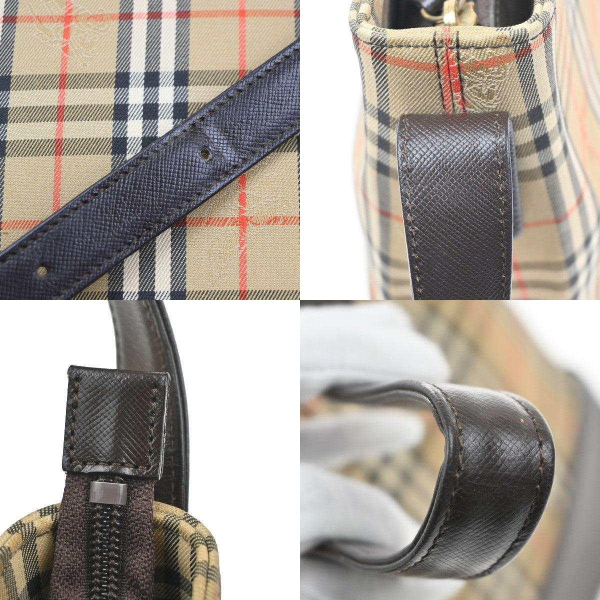 BURBERRY Logo Nova Check Shadow Horse Shoulder Bag Canvas Leather BE BN 83RL997