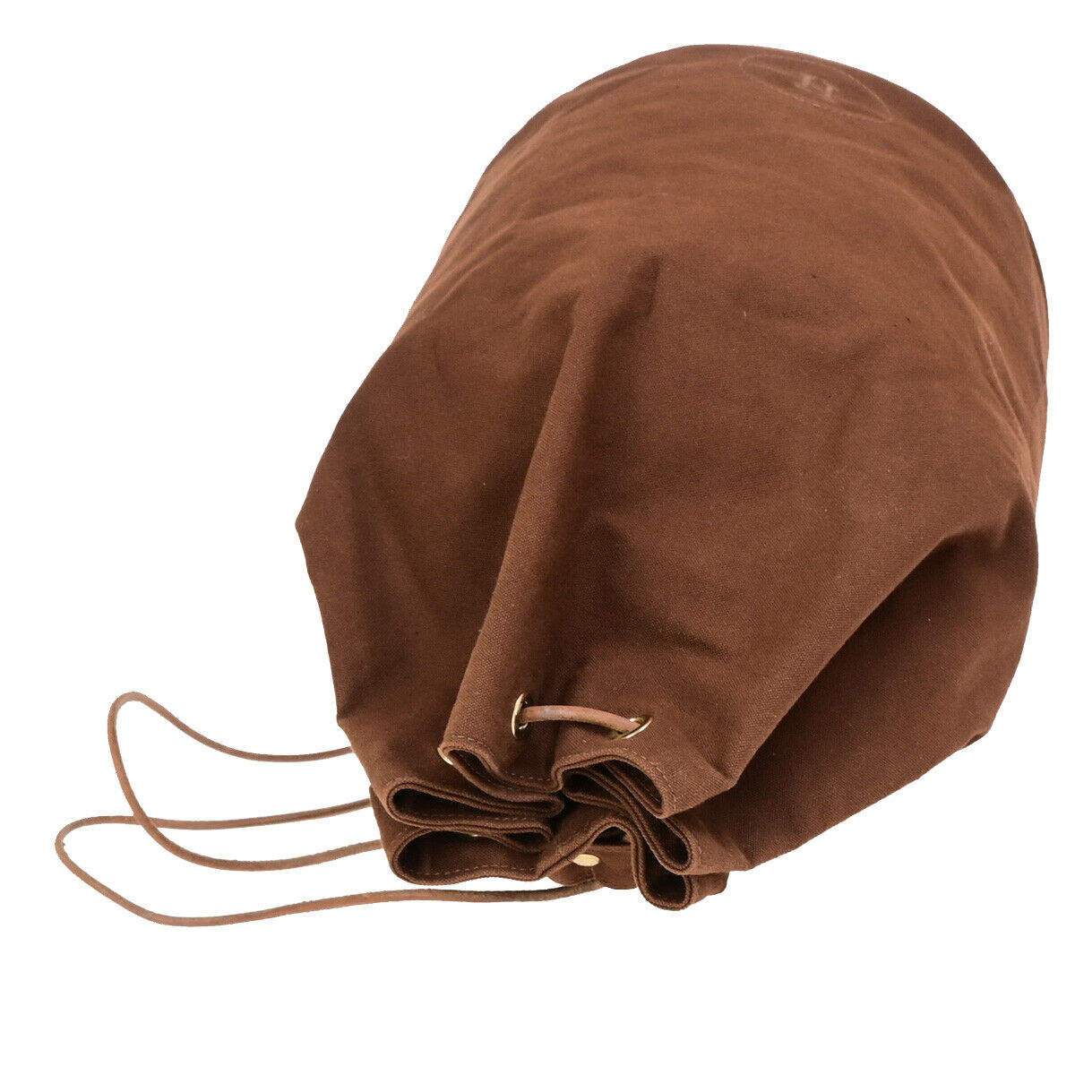 HERMES H Logo Polochon Mimile Shoulder Bag Cotton Leather BN GHW France 35YG636