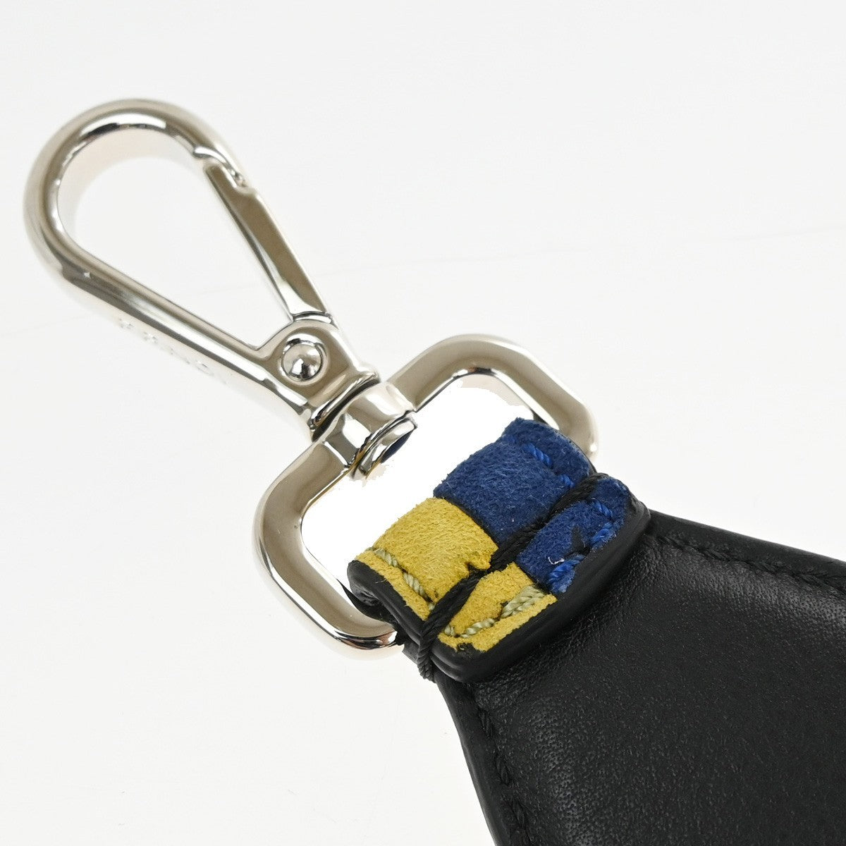 FENDI Logo Strap You Bag Shoulder Strap Leather Black Multicolor 67RL422