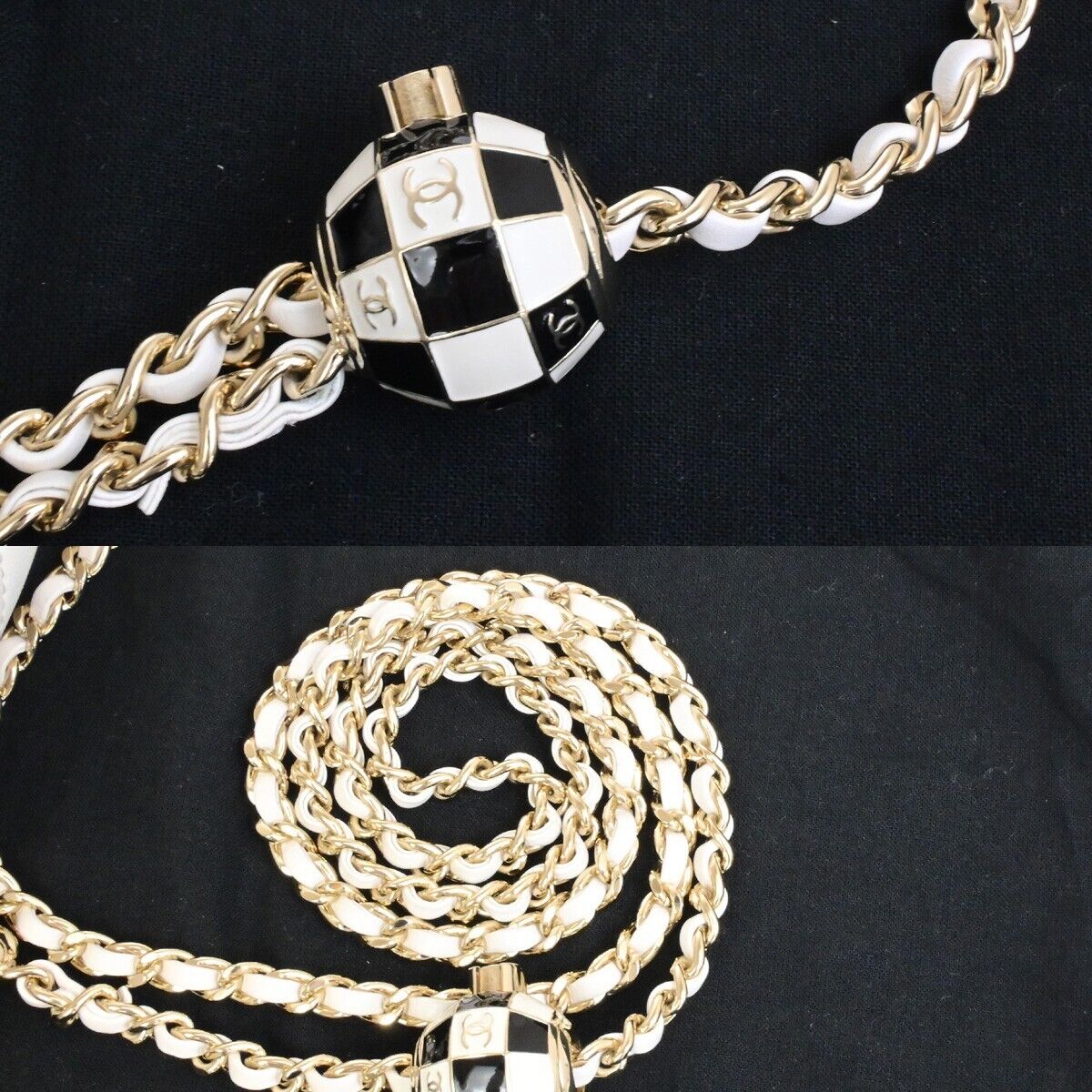 CHANEL CC Logo MatelasseFlap Chain Shoulder Bag Leather White GHW 892RF212