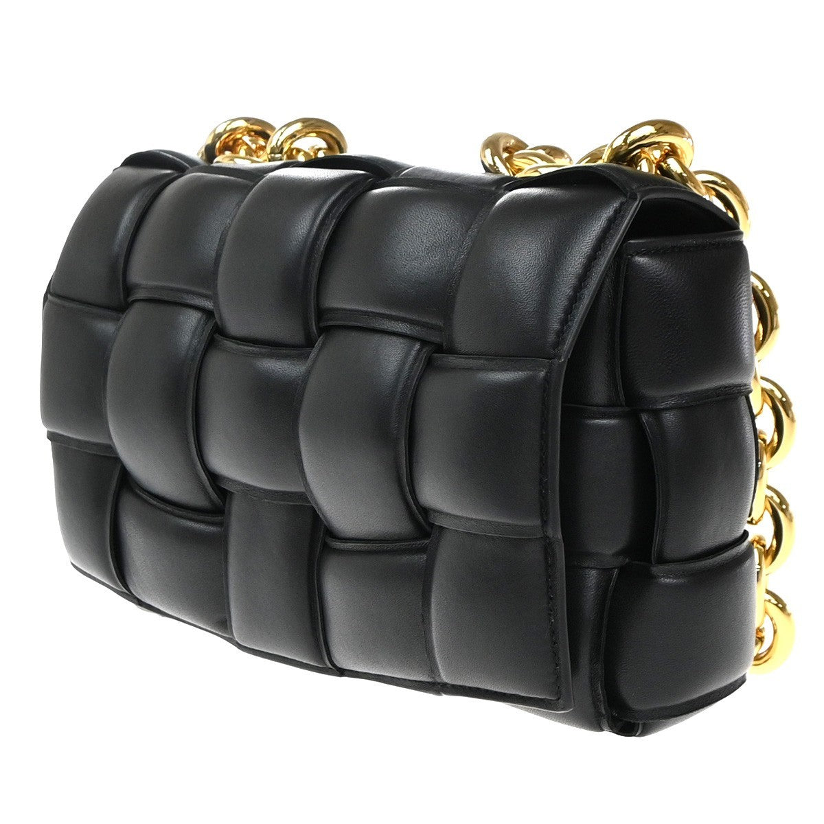 BOTTEGA VENETA Intrecciato Cassette 2Way Shoulder Bag Leather Black 684RP092