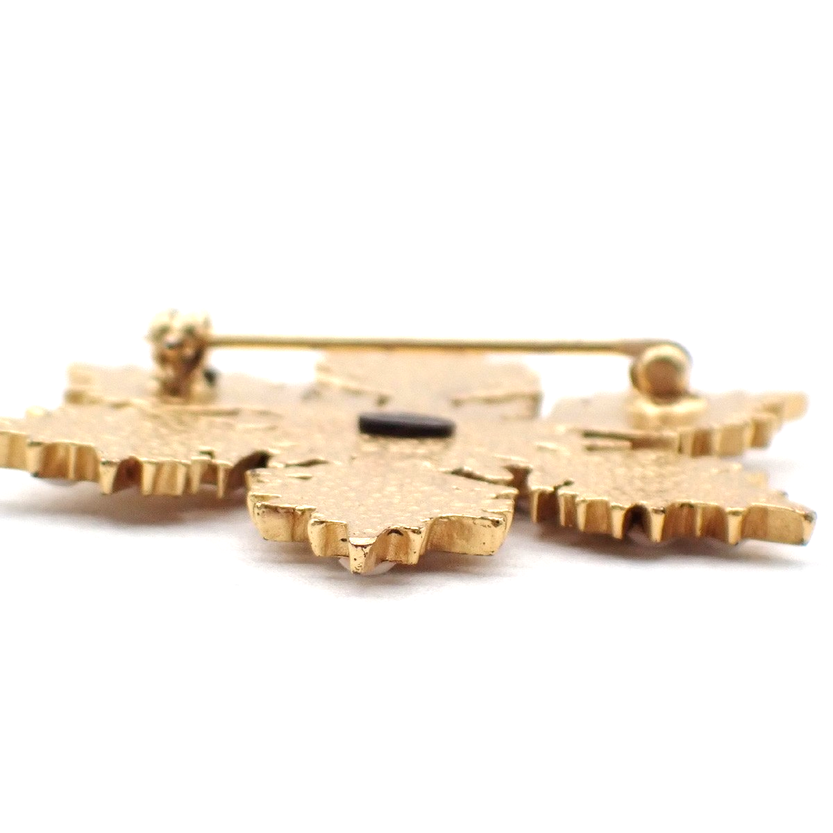 CHANEL CC Logo Bijou Snowflake Brooch 01A Gold France Vintage 30RL405
