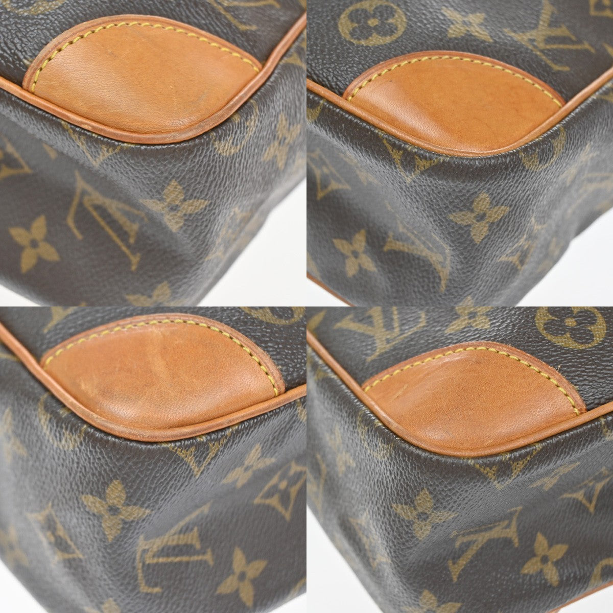 LOUIS VUITTON Logo Danube MM Shoulder Bag Monogram Leather Brown M45264 32CA866