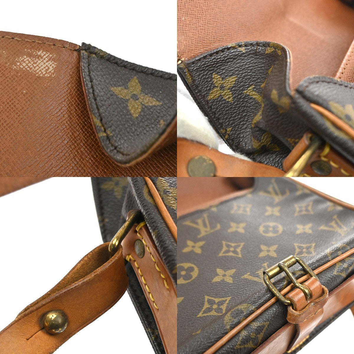 LOUIS VUITTON Cartouchiere MM Shoulder Bag Monogram Leather Brown M51253 62KC516