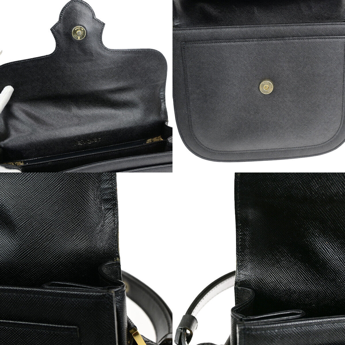 YVES SAINT LAURENT YSL Logo Shoulder Bag Leather Black GHW 83YG375