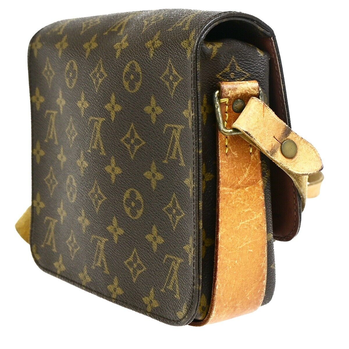 LOUIS VUITTON Cartouchiere MM Shoulder Bag Monogram Leather Brown M51253 30FB216